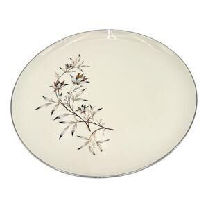 Taylor,‎ Smith & Taylor  Candlelight Dinner Plate 726696 White Brown Teal EUC